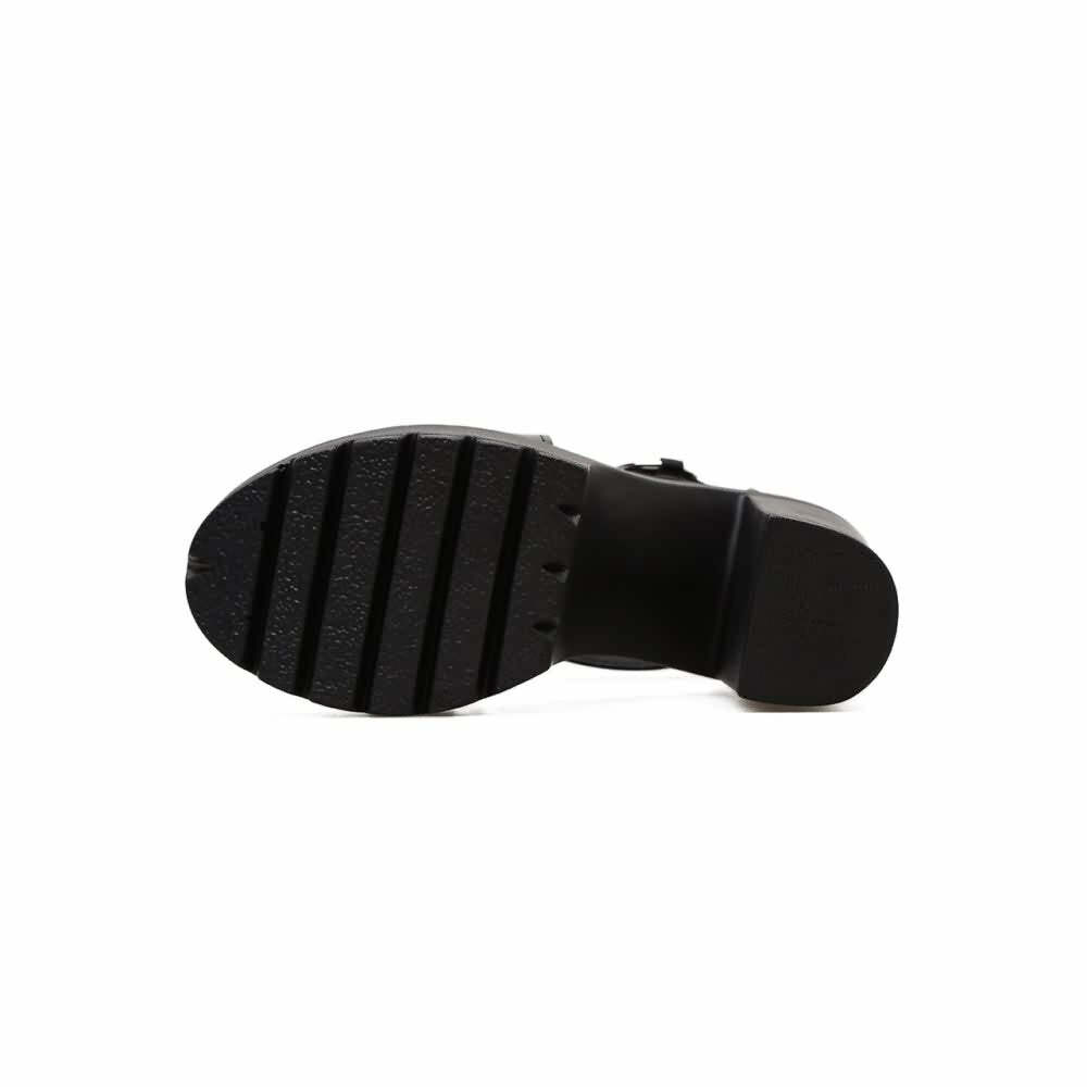 Y2K Gothic Platform Sandals - Ankle Strap High Heels for Retro 90s Grunge & Summer Outfits