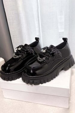 Y2K Gothic Punk Bat Oxford Platform Shoes - Retro 90s Grunge, Pastel Goth, Y2K Fashion