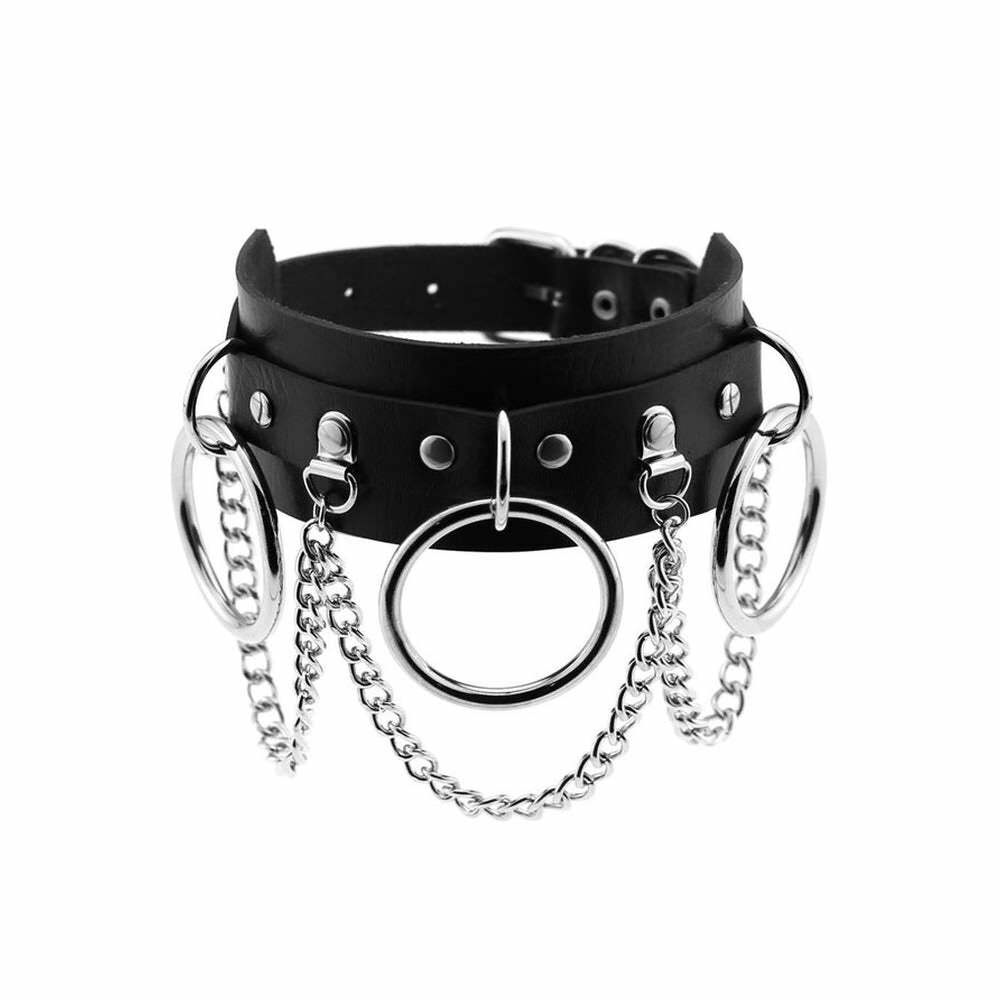 Y2K Gothic Punk Chain & Ring Choker - 90s Grunge, Retro, Pastel Goth, Y2K Club & Party Out