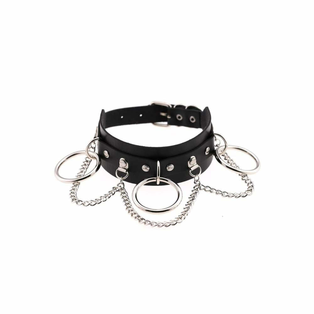Y2K Gothic Punk Chain & Ring Choker - 90s Grunge, Retro, Pastel Goth, Y2K Club & Party Out