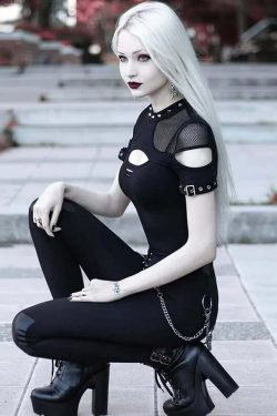 Y2K Gothic Punk Fishnet Mesh Cut Out T-shirt - Retro 90s Grunge Summer Outfit