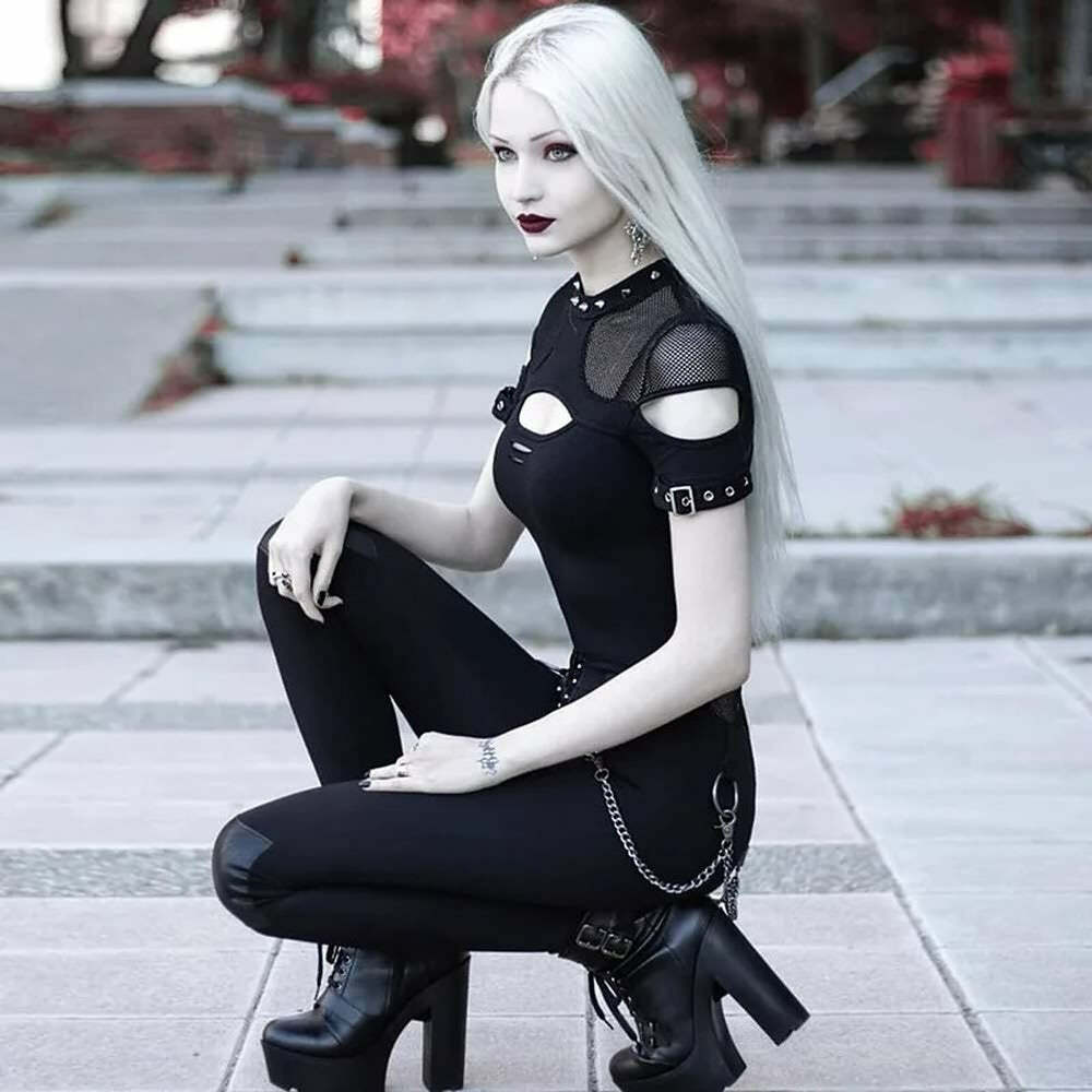 Y2K Gothic Punk Fishnet Mesh Cut Out T-shirt - Retro 90s Grunge Summer Outfit