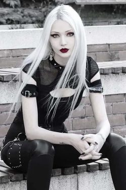 Y2K Gothic Punk Fishnet Mesh Cut Out T-shirt - Retro 90s Grunge Summer Outfit