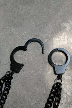 Y2K Gothic Punk Handcuff Pant Chain - Retro 90s Grunge, Y2K Fashion, Pastel Goth Accessory