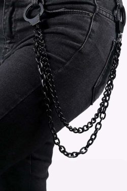 Y2K Gothic Punk Handcuff Pant Chain - Retro 90s Grunge, Y2K Fashion, Pastel Goth Accessory
