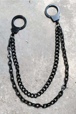 Y2K Gothic Punk Handcuff Pant Chain - Retro 90s Grunge, Y2K Fashion, Pastel Goth Accessory