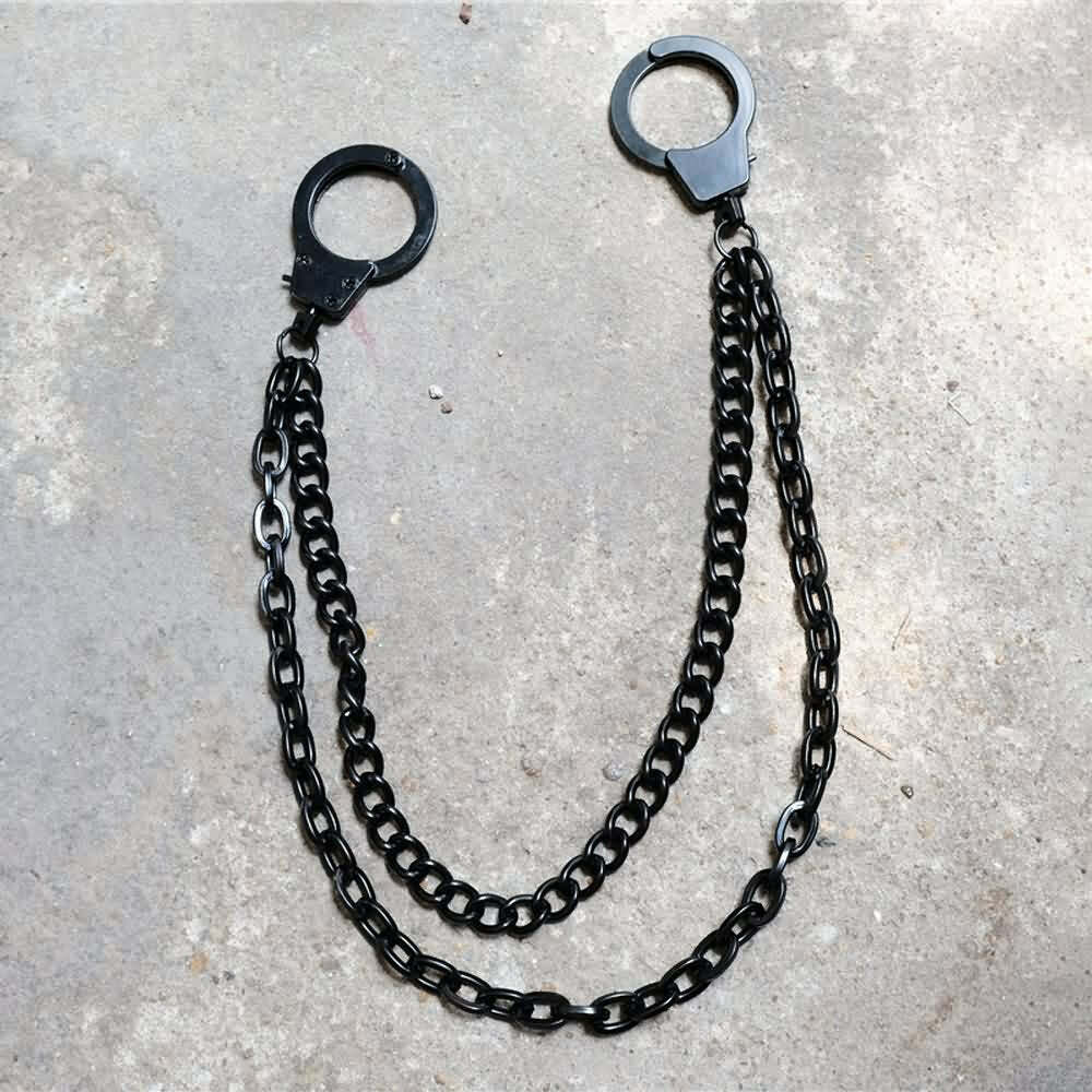 Y2K Gothic Punk Handcuff Pant Chain - Retro 90s Grunge, Y2K Fashion, Pastel Goth Accessory