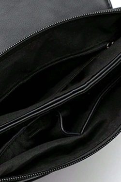 Y2K Gothic Punk Skull Leather Crossbody Bag - Retro 90s Grunge Fashion, Y2K Club Outfit