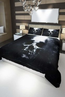 Y2K Gothic Skull Duvet Cover Set - Retro 90s Grunge, Pastel Goth, Dark Y2K Bedroom Decor