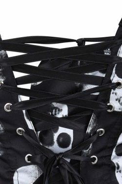 Y2K Gothic Skull Hourglass Corset - Retro 90s Grunge, Pastel Goth, Y2K Party & Club Outfits