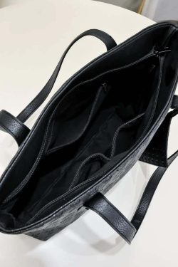 Y2K Gothic Skull Leather Tote Bag - Retro 90s Grunge Fashion, Perfect for Y2K Summer Outfits