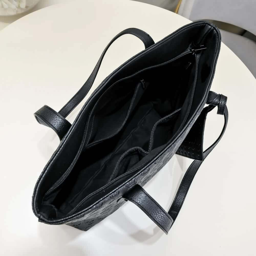 Y2K Gothic Skull Leather Tote Bag - Retro 90s Grunge Fashion, Perfect for Y2K Summer Outfits
