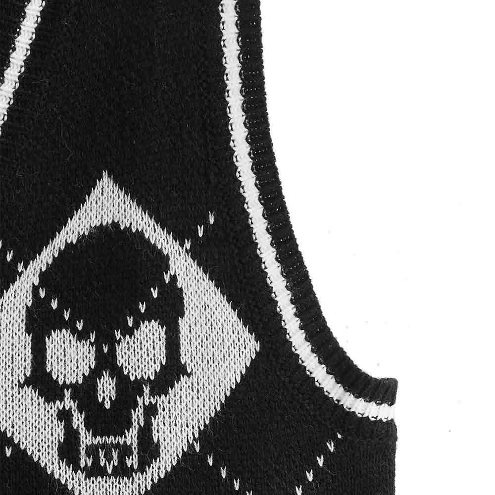 Y2K Gothic Skull Sweater Vest - Retro 90s Grunge Fashion, Perfect for Y2K Summer Outfits