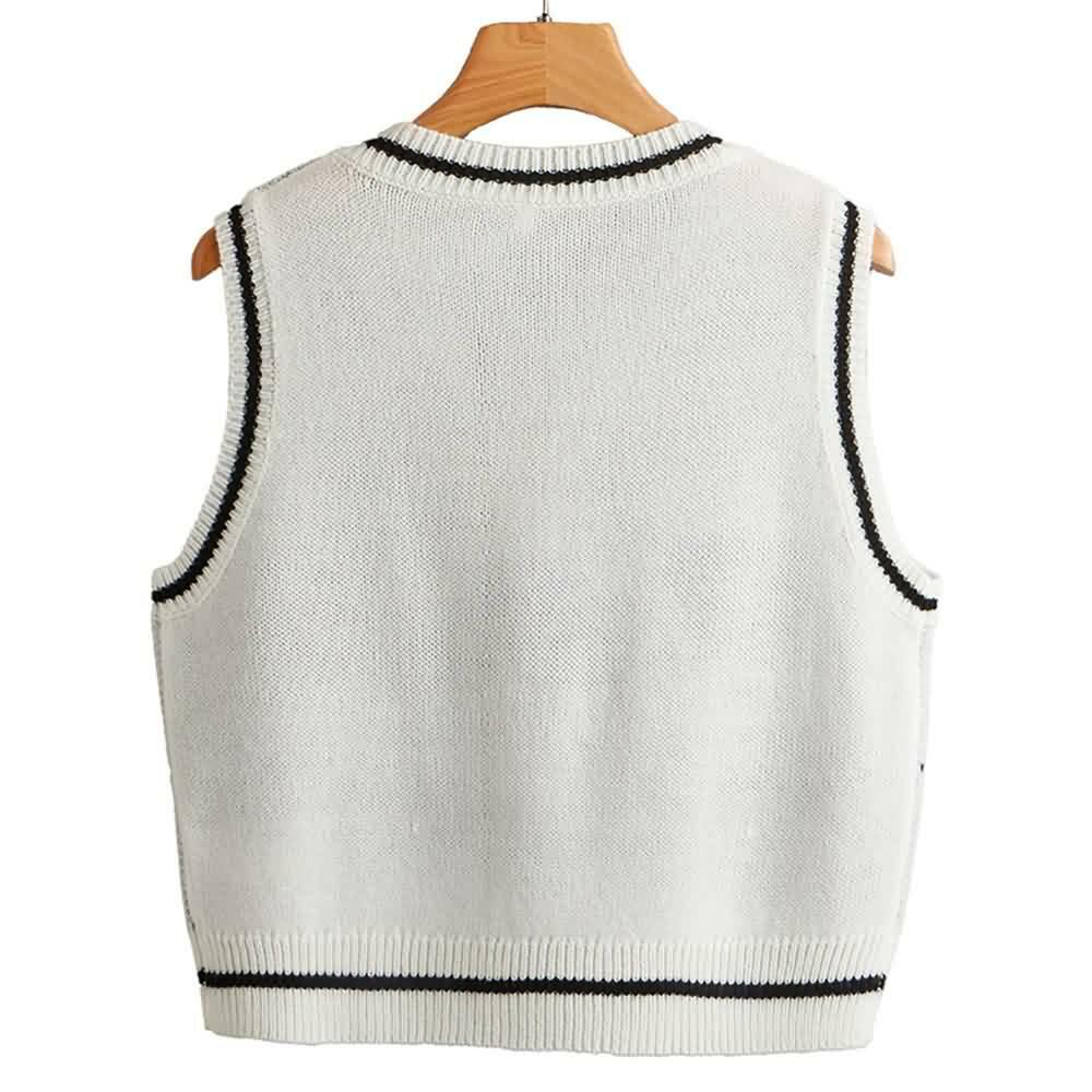 Y2K Gothic Skull Sweater Vest - Retro 90s Grunge Fashion, Perfect for Y2K Summer Outfits