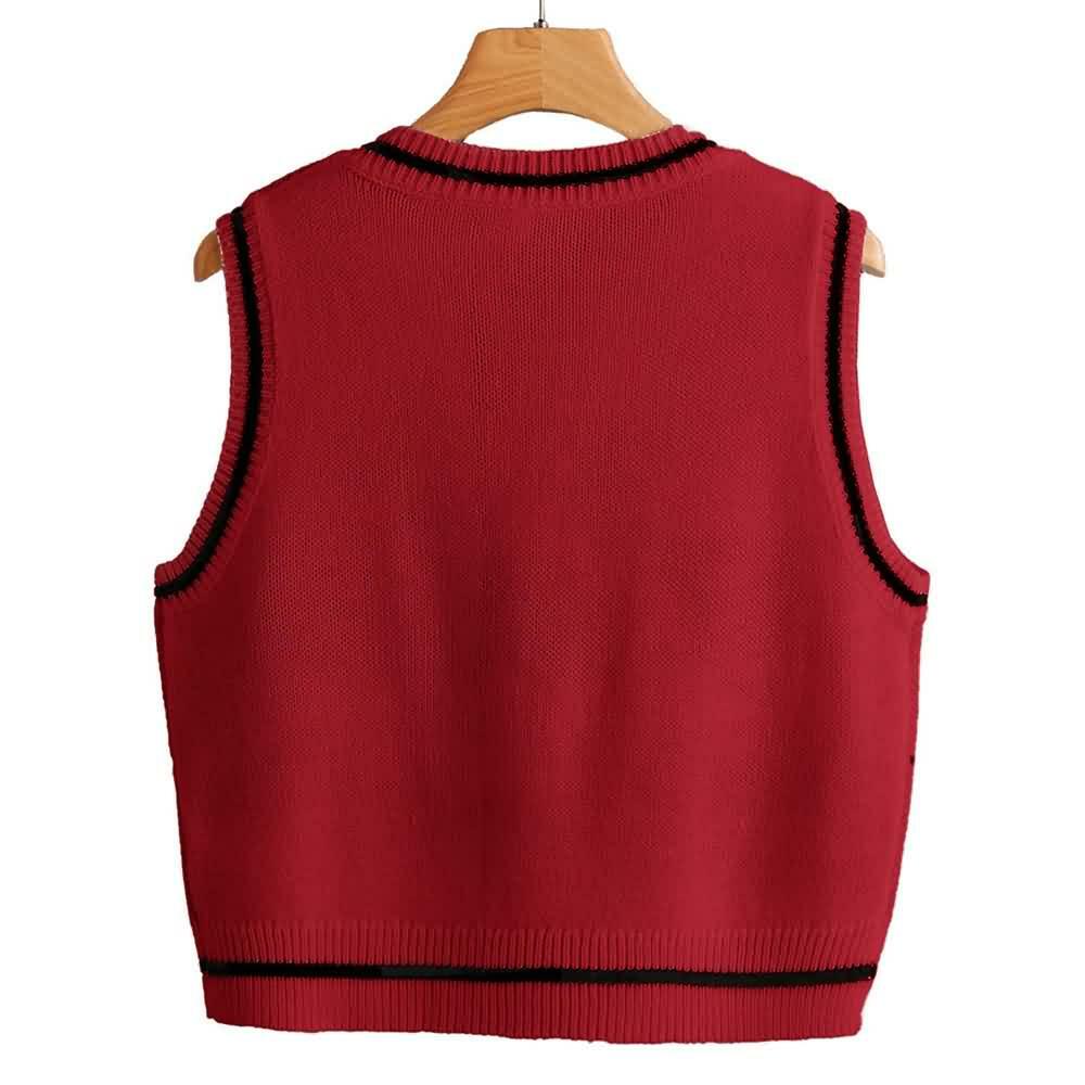 Y2K Gothic Skull Sweater Vest - Retro 90s Grunge Fashion, Perfect for Y2K Summer Outfits