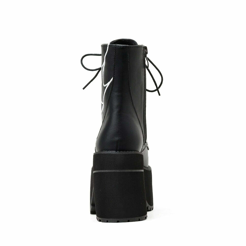 Y2K Gothic Spider Web Boots - Retro 90s Grunge, Pastel Goth, and Y2K Fashion Statement