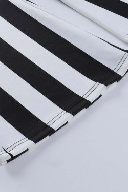 Y2K Gothic Striped High Waist Flare Pants - Retro 90s Grunge Summer Outfit