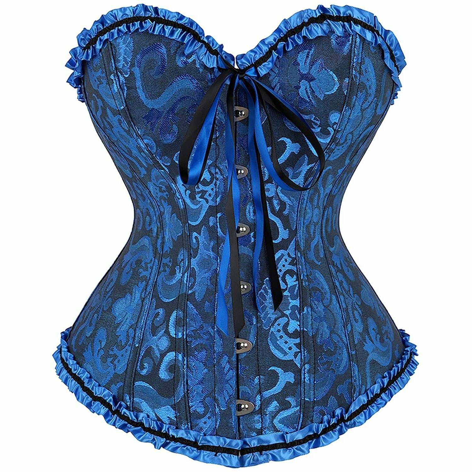 Y2K Gothic Vampire Floral Satin Corset Bustier - Retro 90s Grunge Summer Outfit