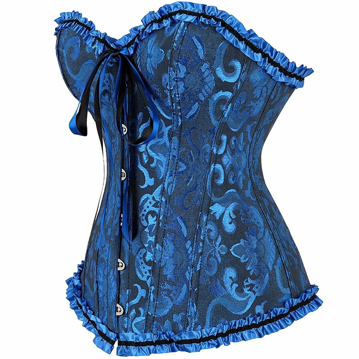 Y2K Gothic Vampire Floral Satin Corset Bustier - Retro 90s Grunge Summer Outfit