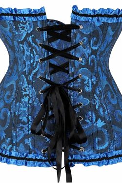 Y2K Gothic Vampire Floral Satin Corset Bustier - Retro 90s Grunge Summer Outfit