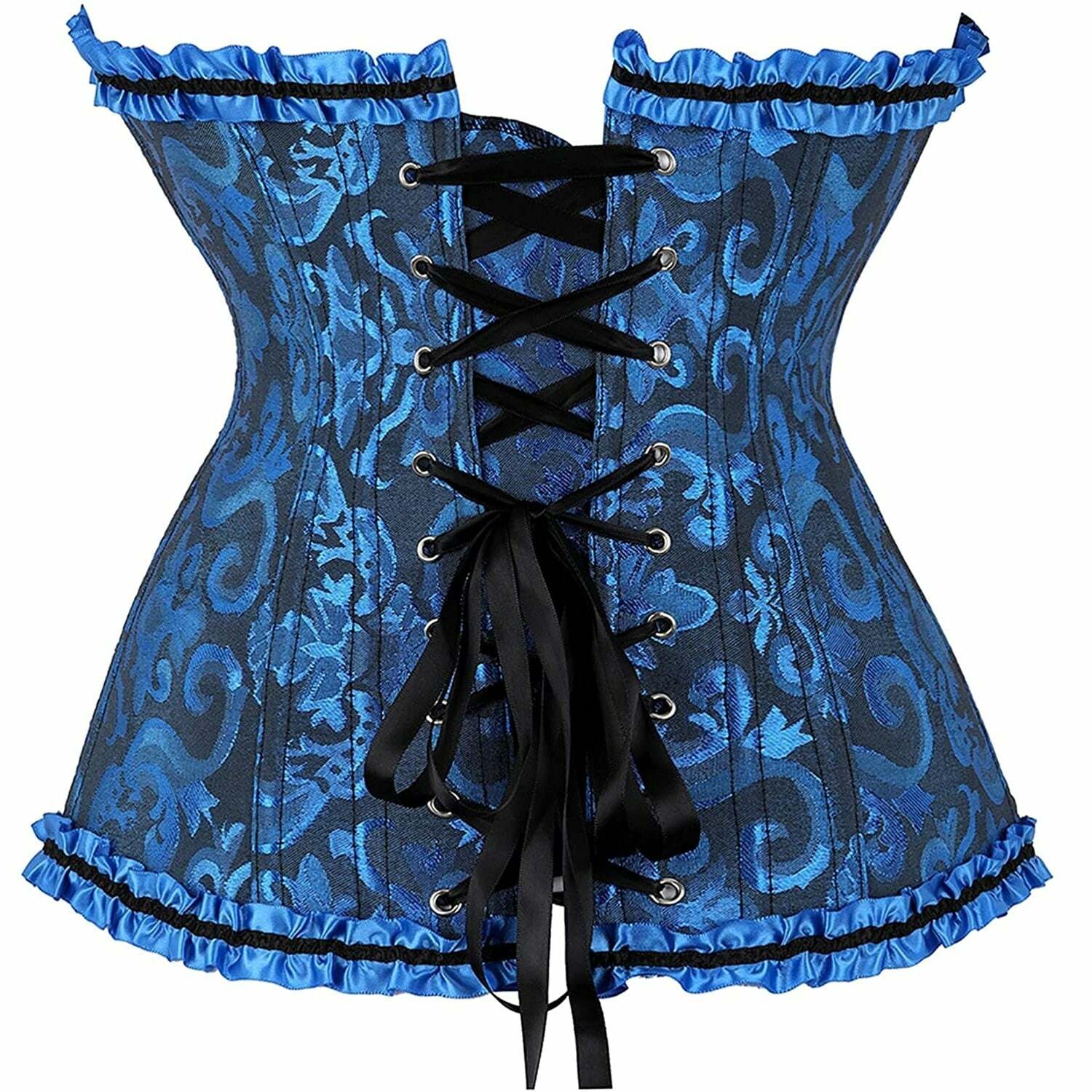 Y2K Gothic Vampire Floral Satin Corset Bustier - Retro 90s Grunge Summer Outfit