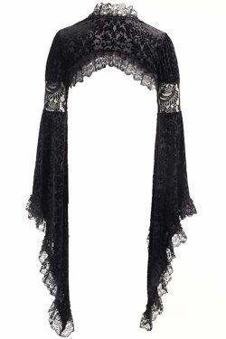Y2K Gothic Velvet Cheongsam Slit Dress with Shrug Top - Retro 90s Grunge Party Outfit