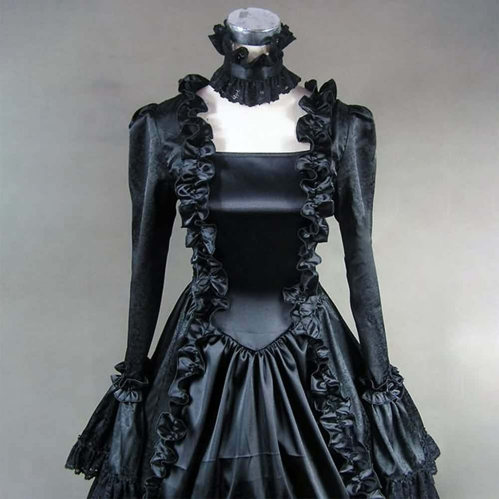 Y2K Gothic Victorian Maxi Dress - Retro 90s Grunge, Summer Party, and Club Outfit