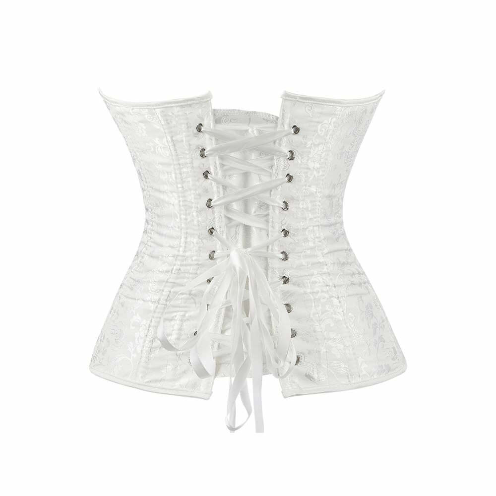 Y2K Gothic Victorian White Overbust Corset - Retro 90s Grunge Summer Party Outfit