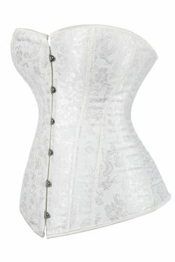 Y2K Gothic Victorian White Overbust Corset - Retro 90s Grunge Summer Party Outfit