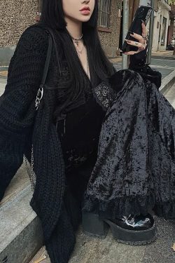 Y2K Gothic Widow Lace Bell Bottom Pants - Retro 90s Grunge, Summer Y2K Outfits, Pastel Goth