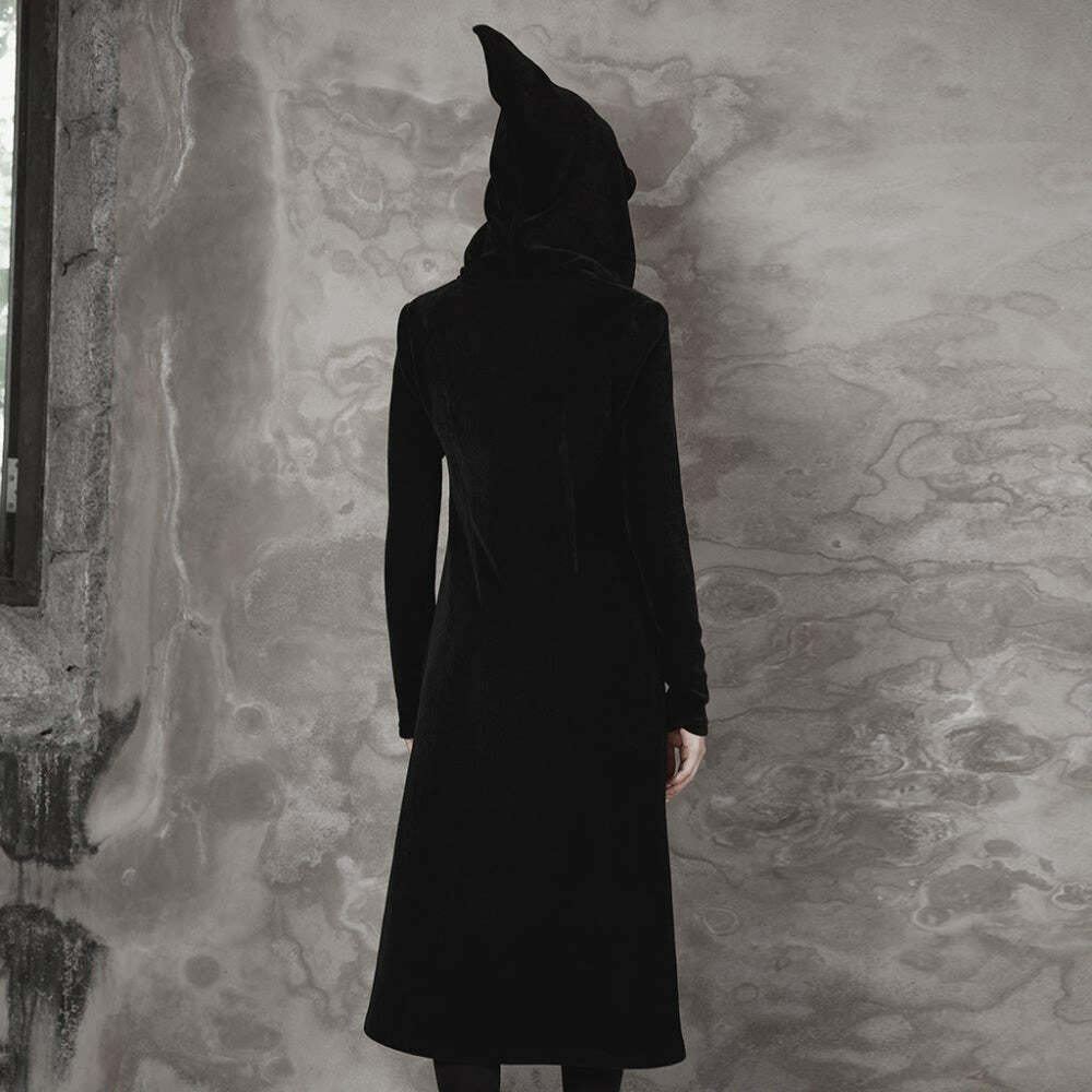 Y2K Gothic Wizard Coat - Retro 90s Grunge, Dark Y2K Fashion, Perfect for Y2K Party Outfits
