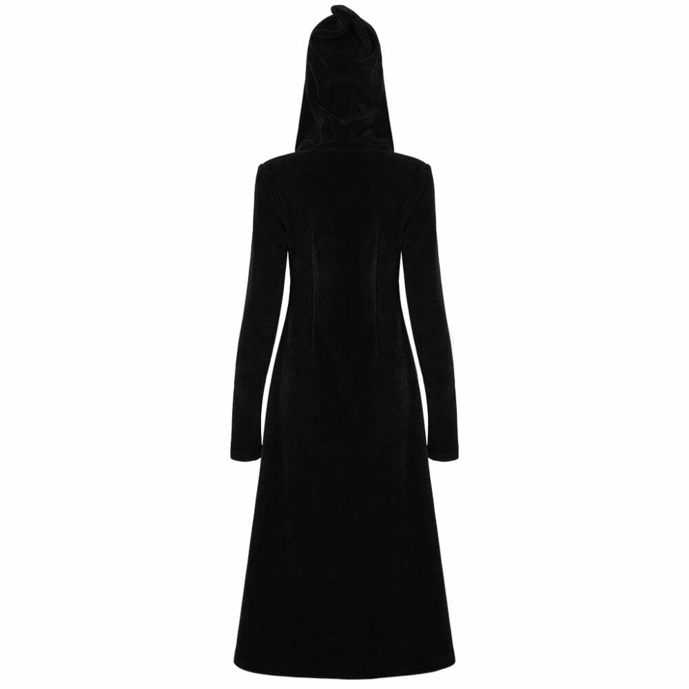 Y2K Gothic Wizard Coat - Retro 90s Grunge, Dark Y2K Fashion, Perfect for Y2K Party Outfits