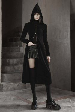 Y2K Gothic Wizard Coat - Retro 90s Grunge, Dark Y2K Fashion, Perfect for Y2K Party Outfits