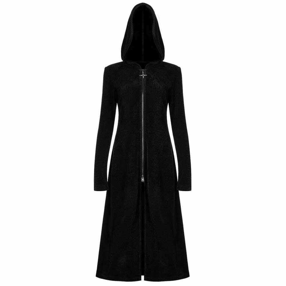 Y2K Gothic Wizard Coat - Retro 90s Grunge, Dark Y2K Fashion, Perfect for Y2K Party Outfits