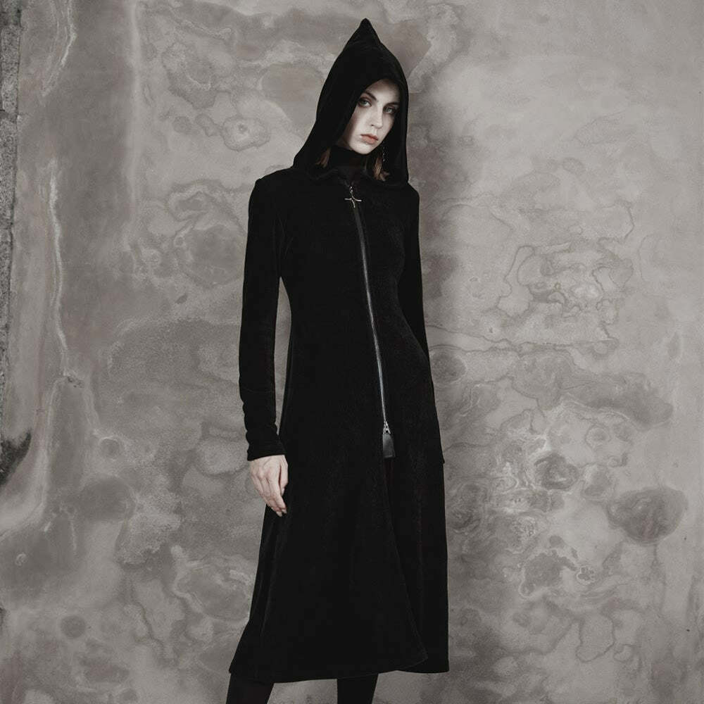 Y2K Gothic Wizard Coat - Retro 90s Grunge, Dark Y2K Fashion, Perfect for Y2K Party Outfits