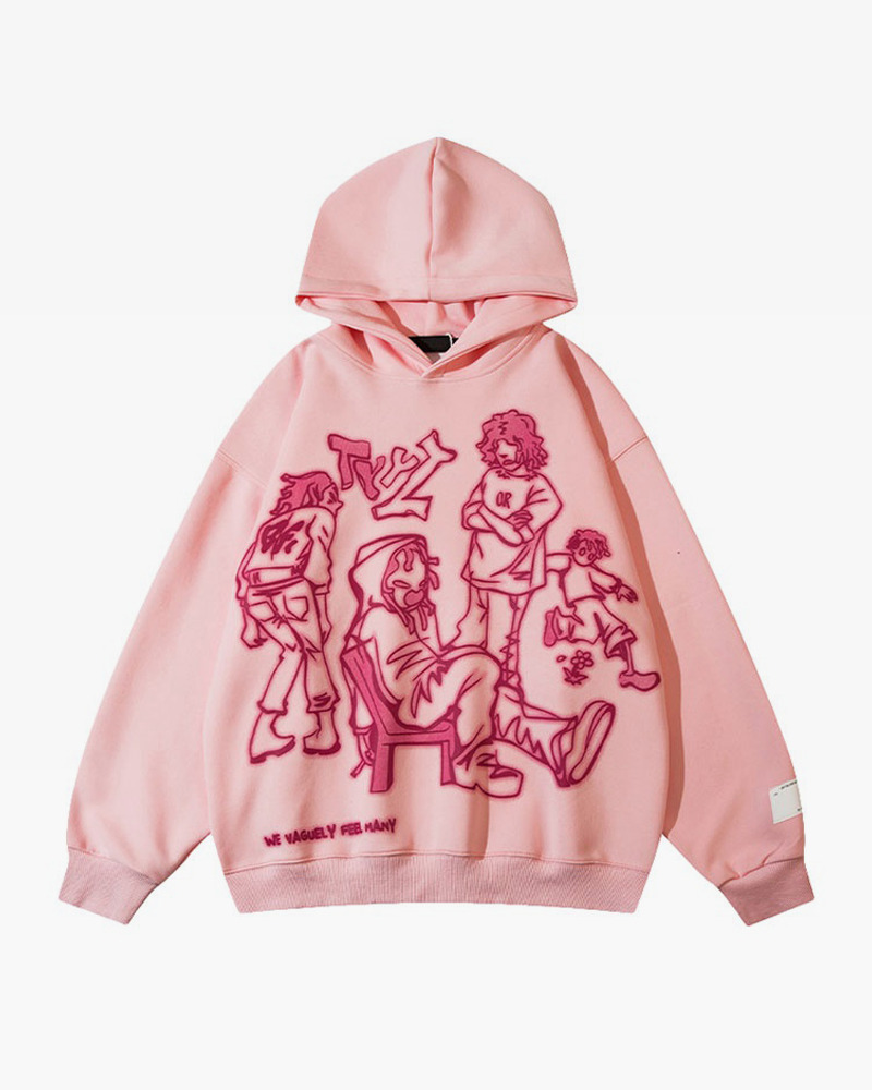 Y2K Graphic Hoodie - Retro 90s Grunge, Summer Outfits, Popstar Style, Pastel Goth Fashion