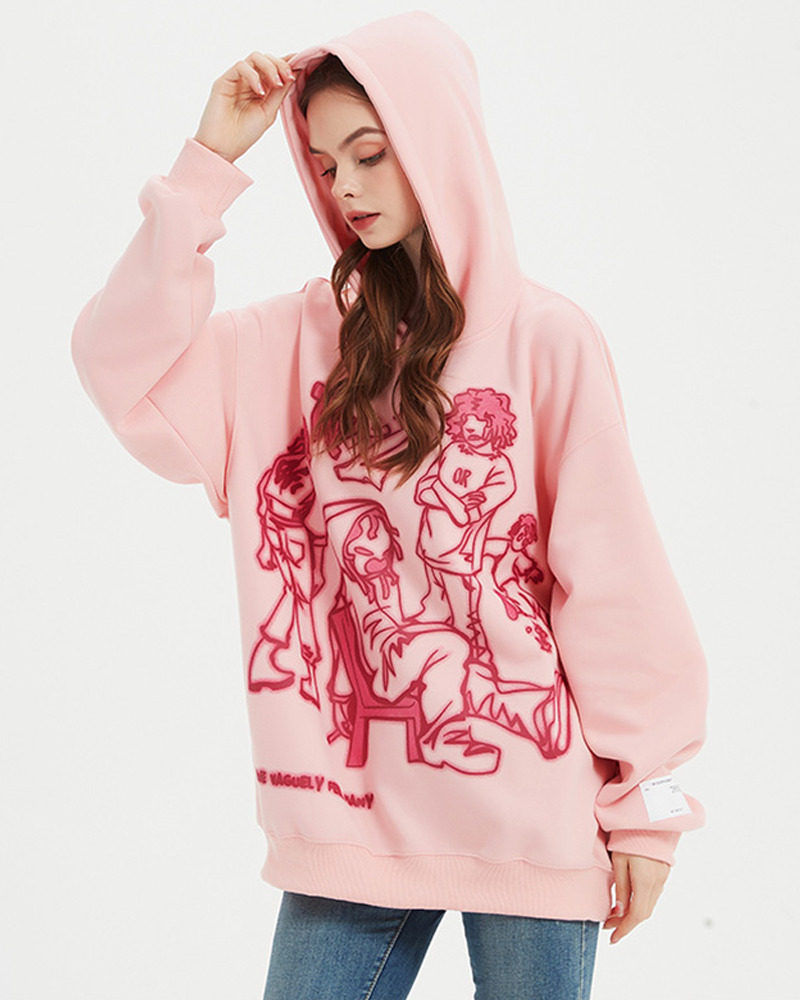 Y2K Graphic Hoodie - Retro 90s Grunge, Summer Outfits, Popstar Style, Pastel Goth Fashion