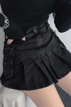 Y2K Grey Pleated Mini Skirt - 90s Grunge, Retro Summer Outfit, Y2K Club & Party Fashion