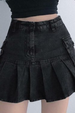 Y2K Grey Pleated Mini Skirt - 90s Grunge, Retro Summer Outfit, Y2K Club & Party Fashion