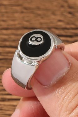 Y2K Grunge & 90s Fashion 8 Ball Ring - Retro, Gothic, Hip Hop, and Summer Y2K Outfits