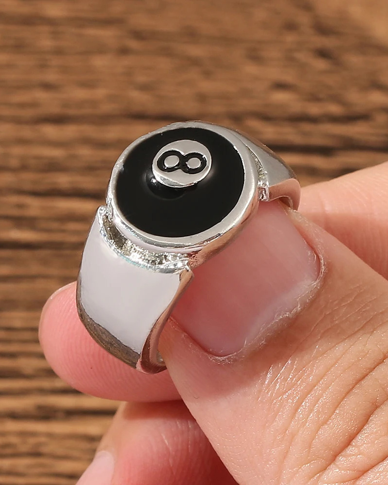 Y2K Grunge & 90s Fashion 8 Ball Ring - Retro, Gothic, Hip Hop, and Summer Y2K Outfits