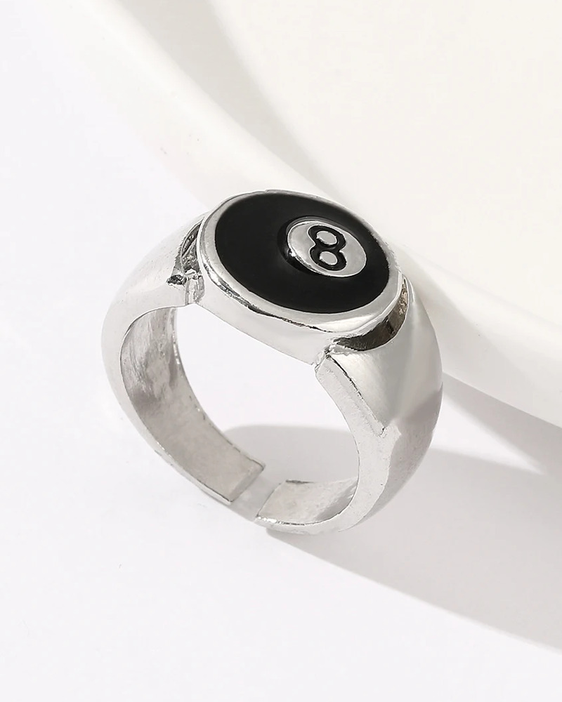 Y2K Grunge & 90s Fashion 8 Ball Ring - Retro, Gothic, Hip Hop, and Summer Y2K Outfits