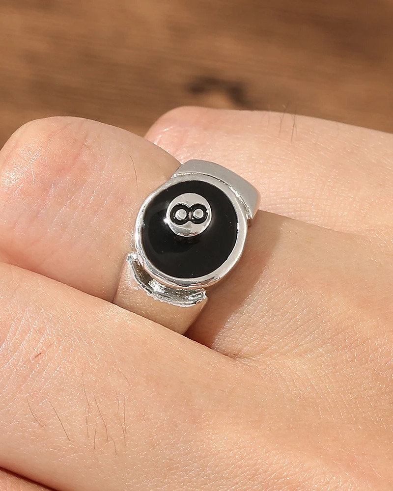Y2K Grunge & 90s Fashion 8 Ball Ring - Retro, Gothic, Hip Hop, and Summer Y2K Outfits