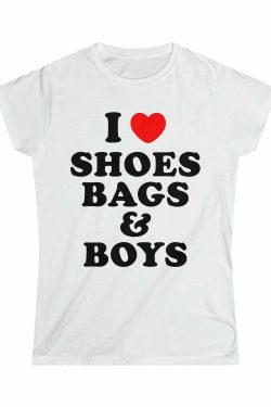 Y2K Grunge & 90s Fashion I Heart Shoes Bags & Boys Girly T-Shirt - Retro Summer Outfit