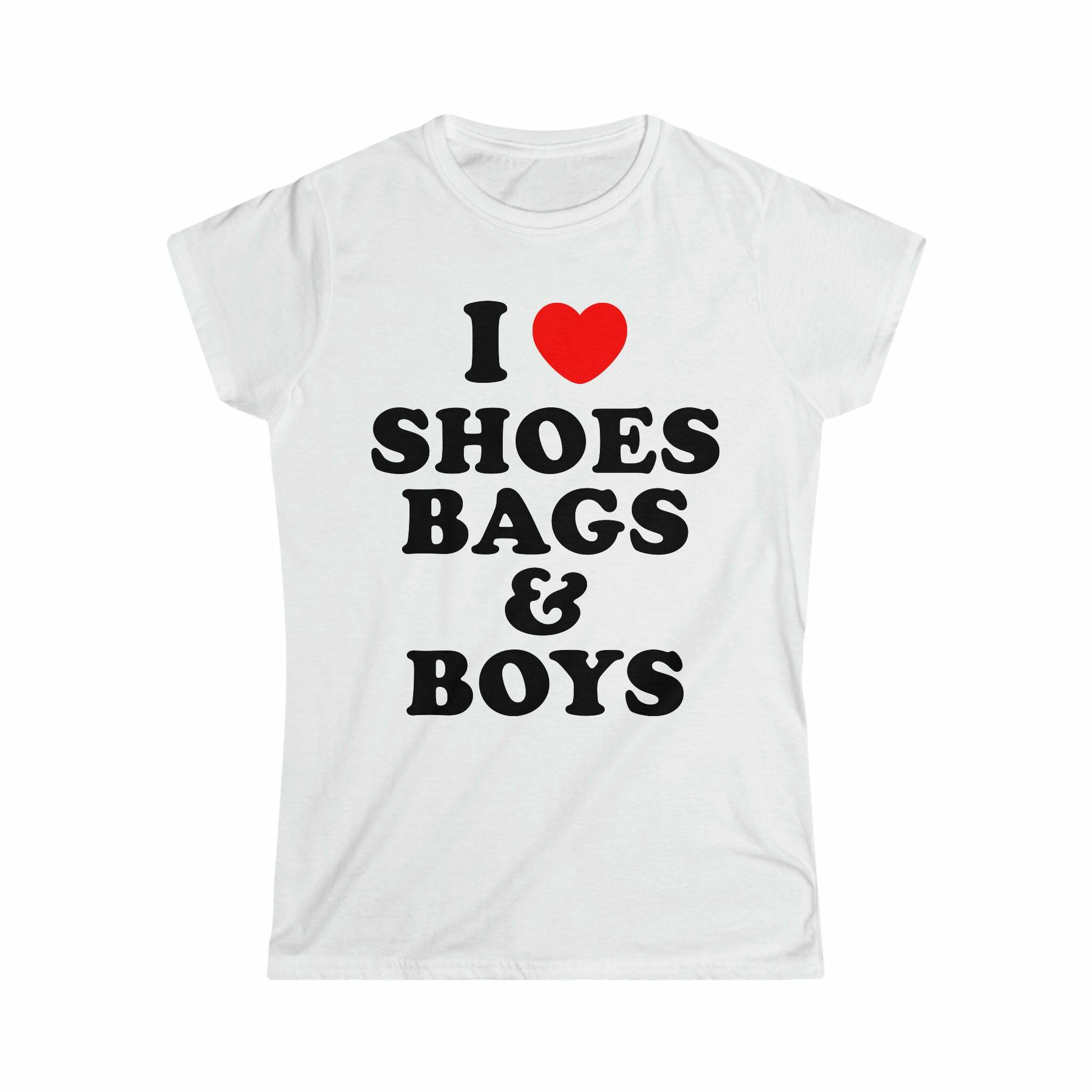 Y2K Grunge & 90s Fashion I Heart Shoes Bags & Boys Girly T-Shirt - Retro Summer Outfit