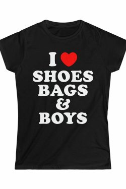 Y2K Grunge & 90s Fashion I Heart Shoes Bags & Boys Girly T-Shirt - Retro Summer Outfit