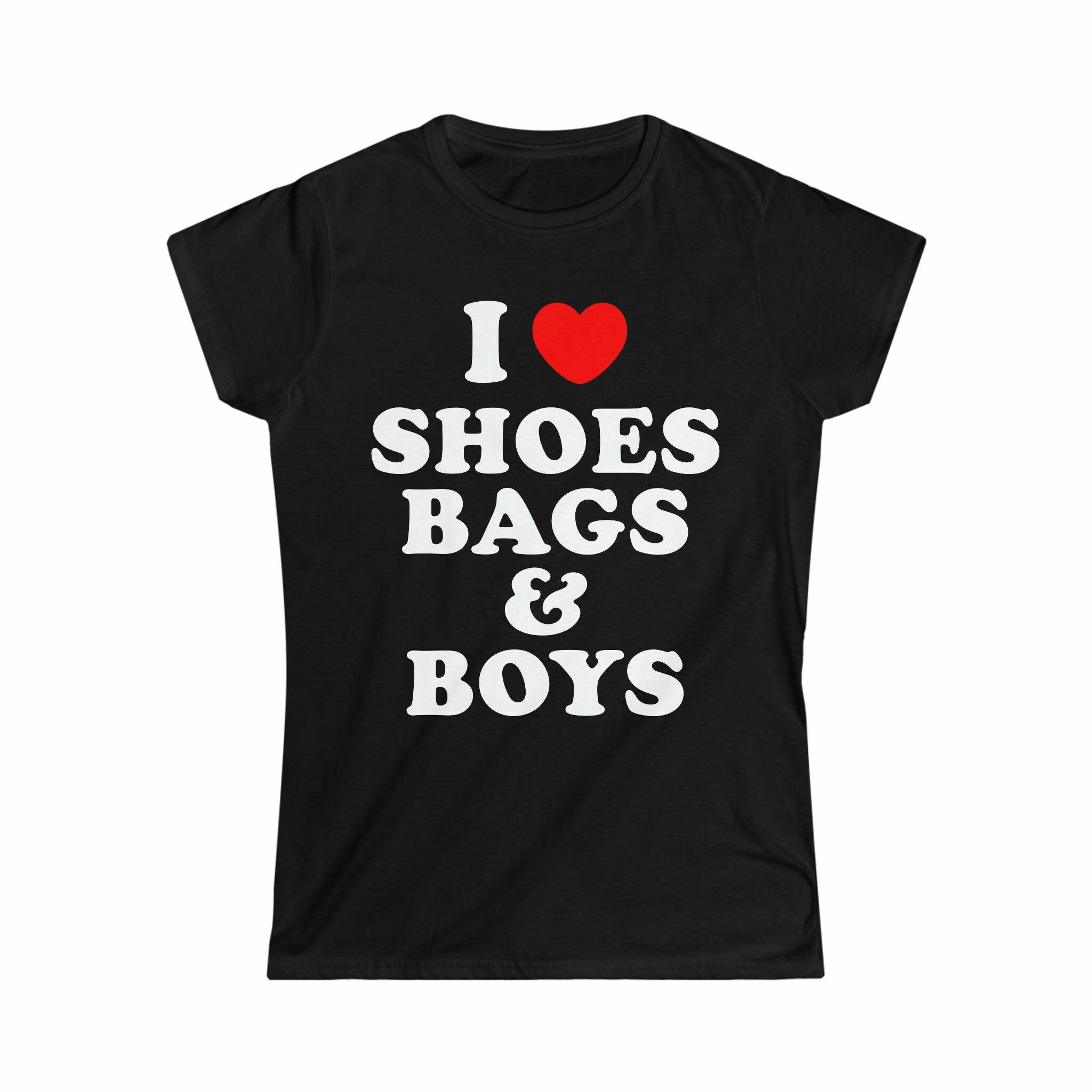 Y2K Grunge & 90s Fashion I Heart Shoes Bags & Boys Girly T-Shirt - Retro Summer Outfit