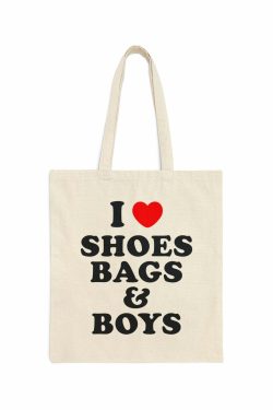 Y2K Grunge & 90s Fashion I Heart Shoes Bags & Boys Tote Bag - Retro Y2K Summer Outfit Essential