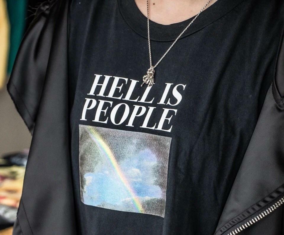 Y2K Grunge & 90s Retro 'Hell is People' T-Shirt - Perfect for Summer, Parties, and Club Outfits