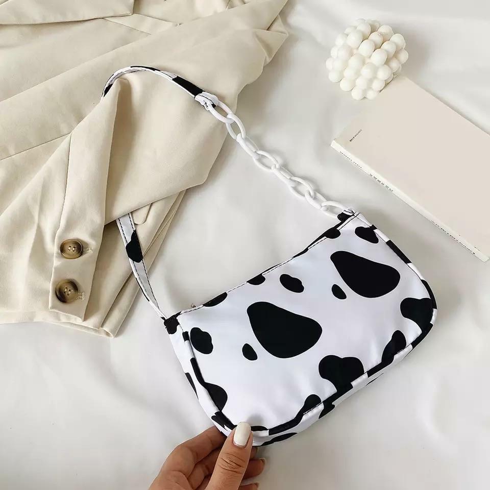 Y2K Grunge & 90s Retro Cow-Dy Partner Bag - Perfect for Summer, Parties, and Club Outfits